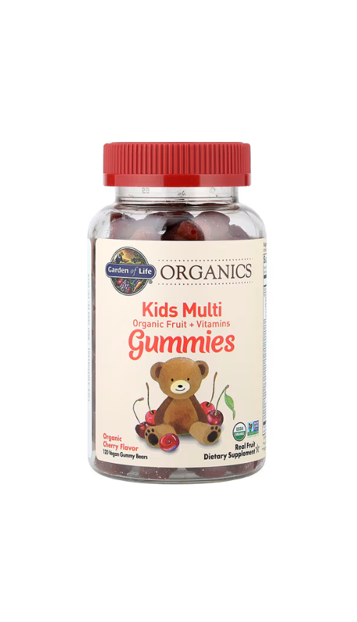 Garden of Life, 키즈 멀티 구미젤리, 유기농 체리, 비건 구미 베어 120개