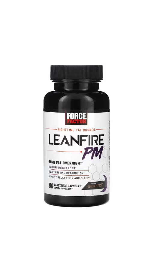 Force Factor, LeanFire® PM, 야간 지방 버너, 식물성 캡슐 60정