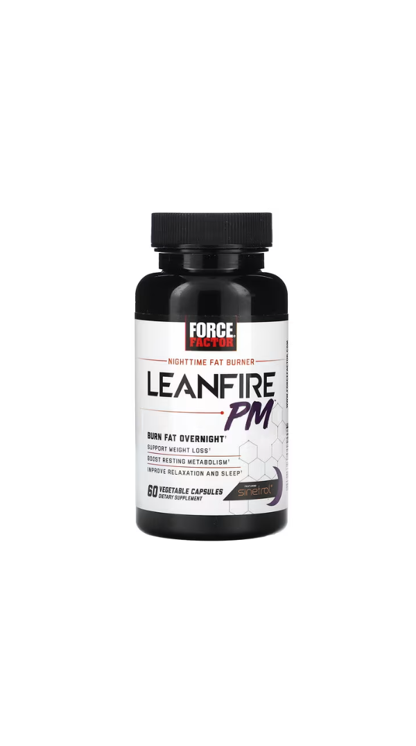 Force Factor, LeanFire® PM, 야간 지방 버너, 식물성 캡슐 60정