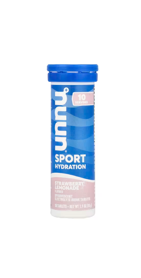 Nuun, 스포츠 하이드레이션, 발포성 전해질 음료 정제, 딸기 레모네이드, 10정