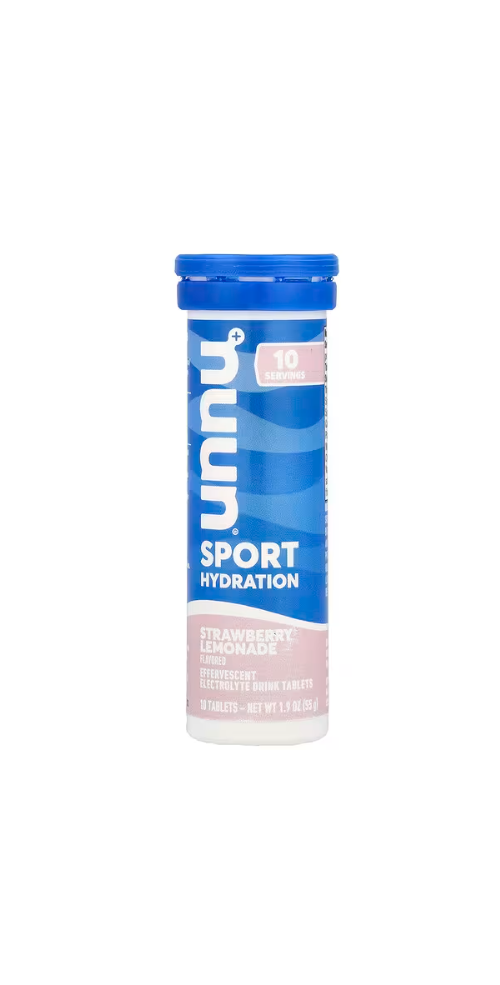 Nuun, 스포츠 하이드레이션, 발포성 전해질 음료 정제, 딸기 레모네이드, 10정
