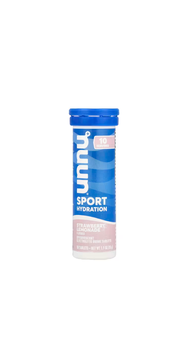Nuun, 스포츠 하이드레이션, 발포성 전해질 음료 정제, 딸기 레모네이드, 10정