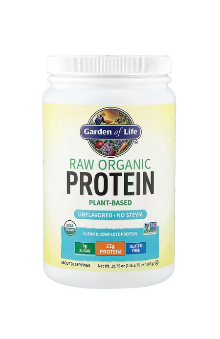 Garden of Life, 무가공 유기농 단백질, 무맛, 1 lb 3.75 oz (560 g)