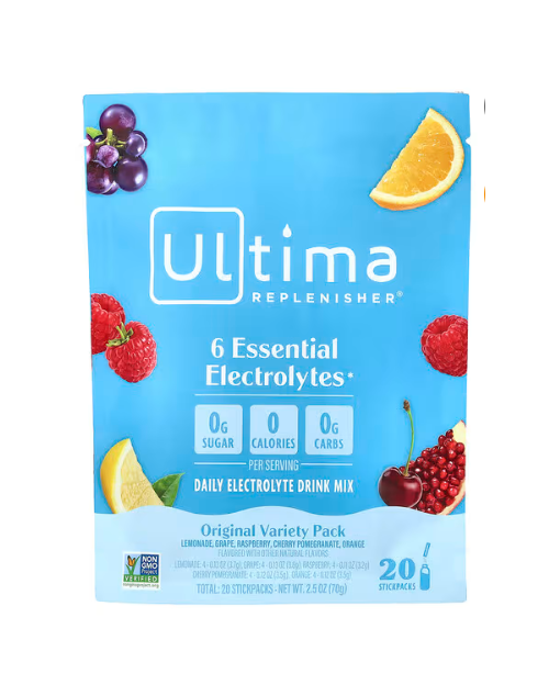 Ultima Replenisher, 6 필수 전해질, 데일리 전해질 드링크 믹스, 오리지널 버라이어티 팩, 20 스틱 팩, 0.13 oz (3.7 g)
