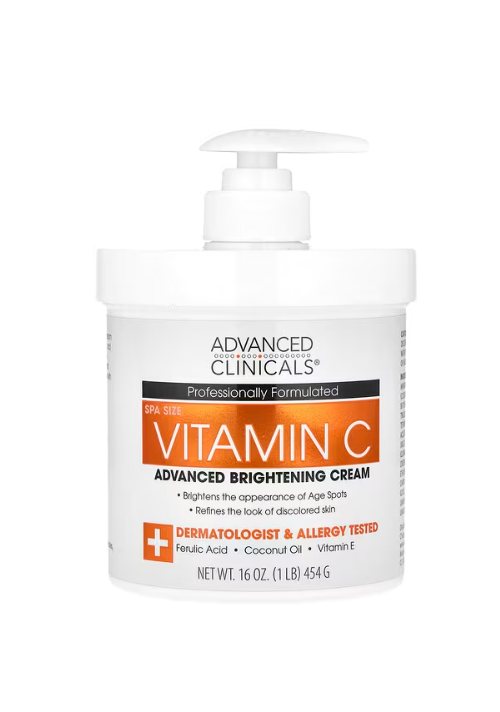 비타민 C, 어드밴스드 브라이트닝 크림, 454 g (16 oz)